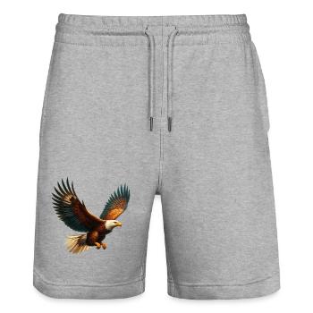 Aigle - Short de jogging bio TRAINER Stanley/Stella unisexe - gris chiné - Devant - Nik (191cm) & Marisol (170cm)