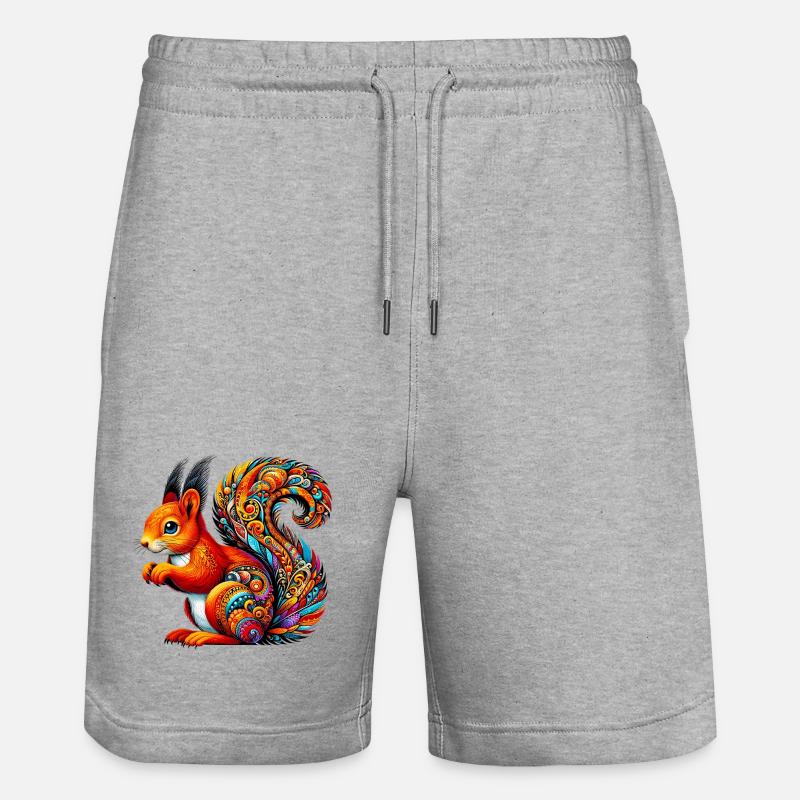 Eichhörnchen - Stanley/Stella Unisex Bio Joggingshorts Trainer  - Grau meliert