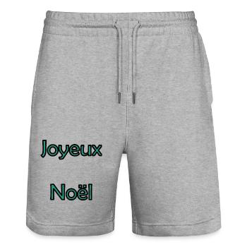 CHRISTMAS. MERRY CHRISTMAS. FIR. HAPPY NEW YEAR - Stanley/Stella Trainer Unisex Organic Jogging Shorts - heather grey - Front - Nik (191cm) & Marisol (170cm)