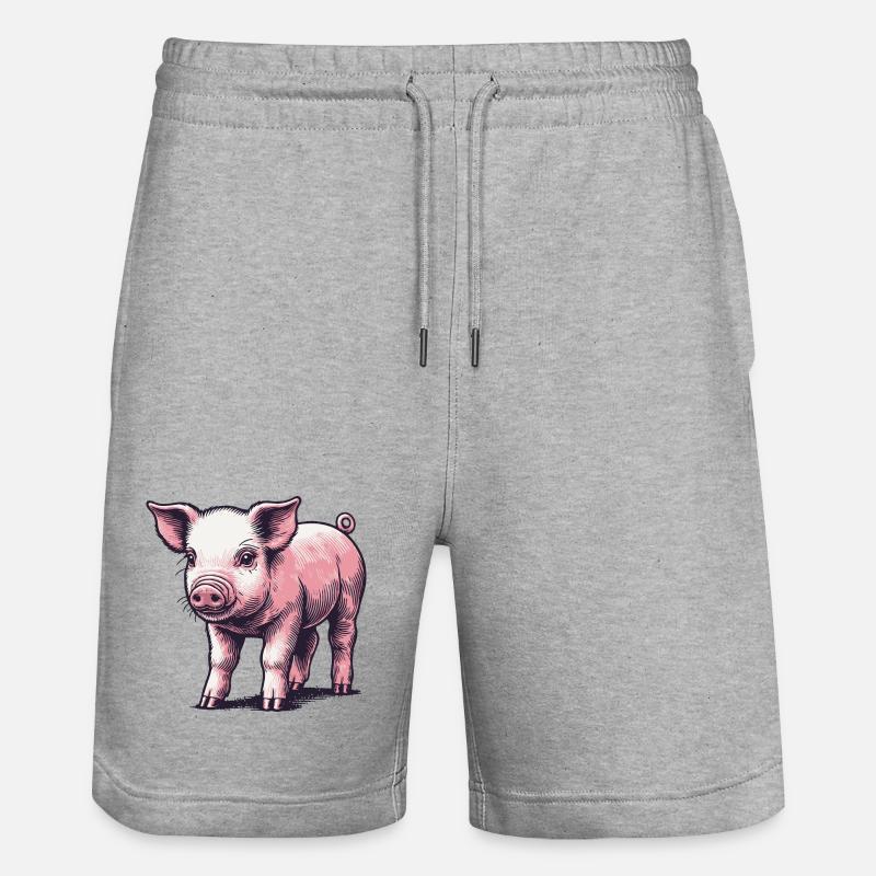 Ferkel - Stanley/Stella Unisex Bio Joggingshorts Trainer - Grau meliert