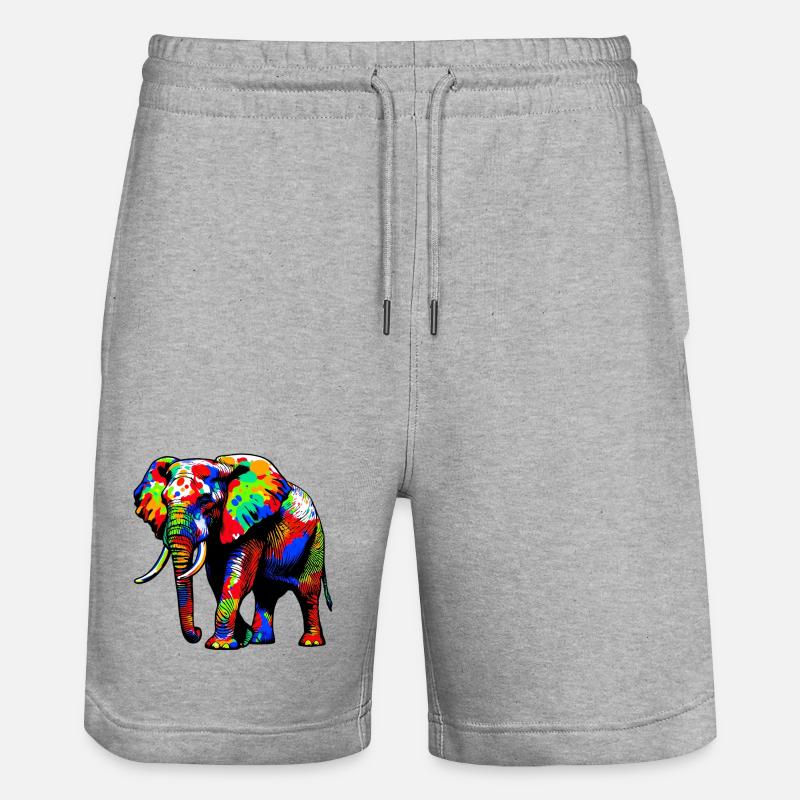 Éléphant - Short de jogging bio TRAINER Stanley/Stella unisexe - gris chiné