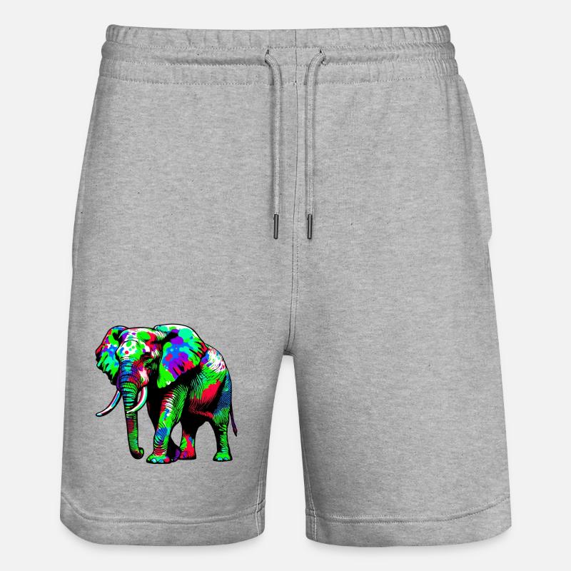 Éléphant - Short de jogging bio TRAINER Stanley/Stella unisexe - gris chiné