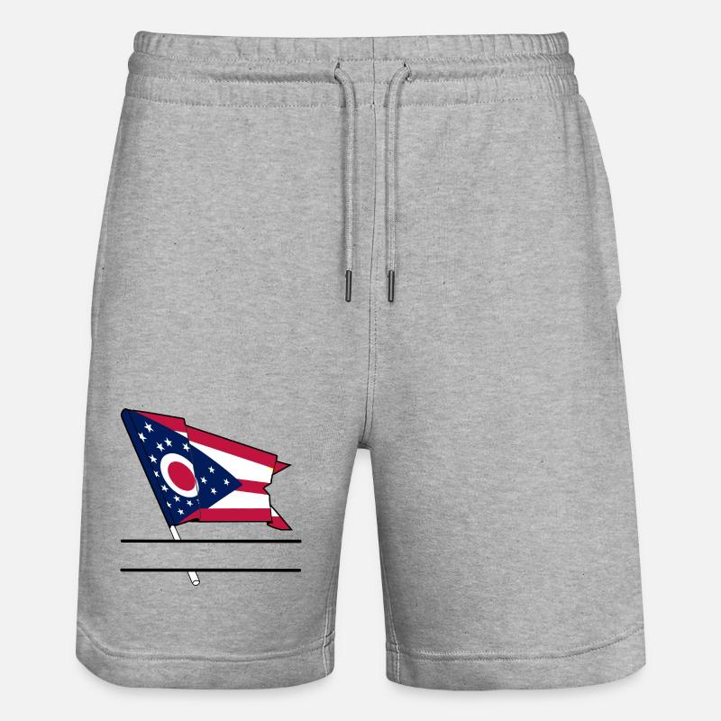 Bannière de texte Flag Ohio - Short de jogging bio TRAINER Stanley/Stella unisexe - gris chiné