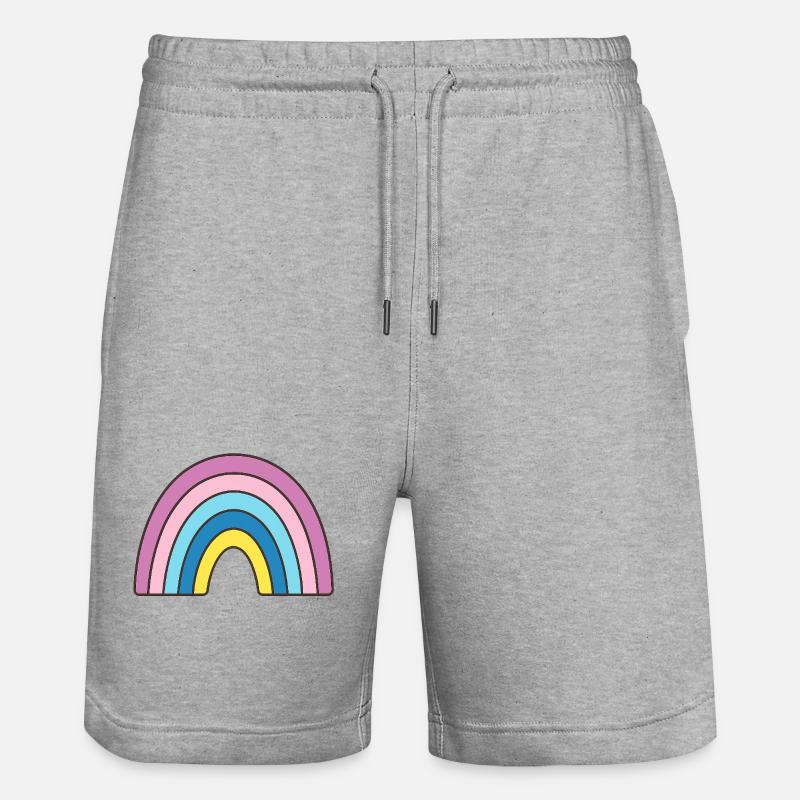 Design arc-en-ciel pastel - Short de jogging bio TRAINER Stanley/Stella unisexe - gris chiné