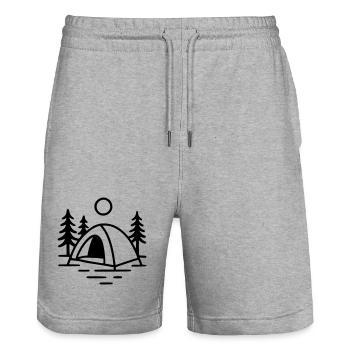 Bivouac - Short de jogging bio TRAINER Stanley/Stella unisexe - gris chiné - Devant - Nik (191cm) & Marisol (170cm)