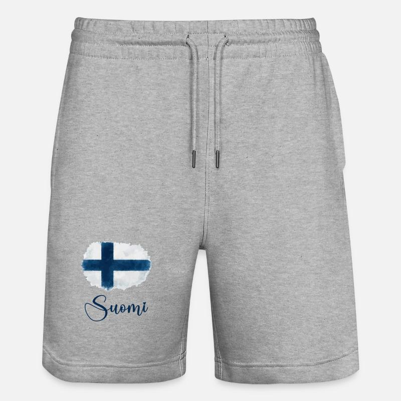 Drapeau de la Finlande - Short de jogging bio TRAINER Stanley/Stella unisexe - gris chiné