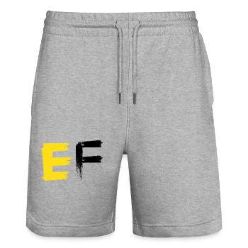 Buntes Traumtier Abstraktes Design - Stanley/Stella Unisex Bio Joggingshorts Trainer  - Grau meliert - Vorne - Nik (191cm) & Marisol (170cm)