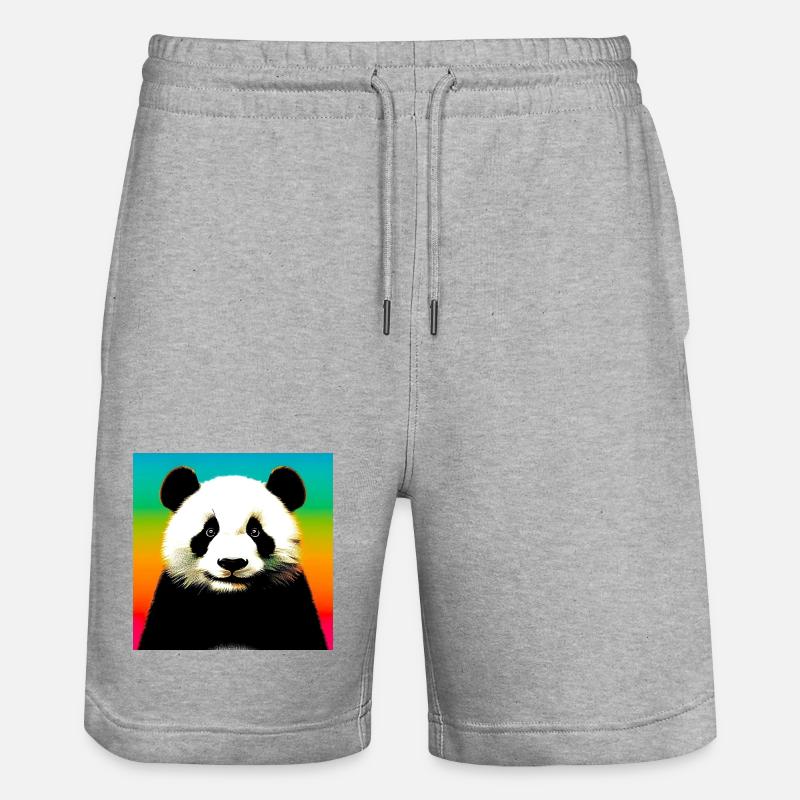 Panda - Pantaloncini da jogger ecologici unisex Trainer di Stanley/Stella - grigio melange