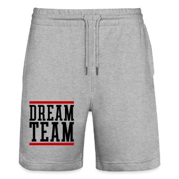 Dream Team - Stanley/Stella Unisex Bio Joggingshorts Trainer  - Grau meliert - Vorne - Nik (191cm) & Marisol (170cm)