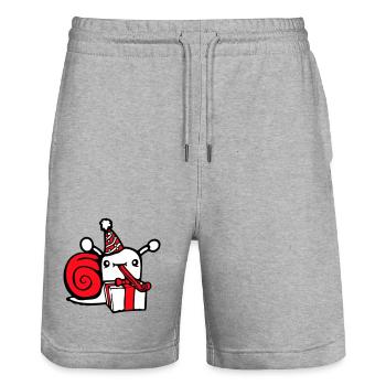 Snail Birthday Party Gifts Hat Cute - Stanley/Stella Trainer Unisex Organic Jogging Shorts - heather grey - Front - Nik (191cm) & Marisol (170cm)