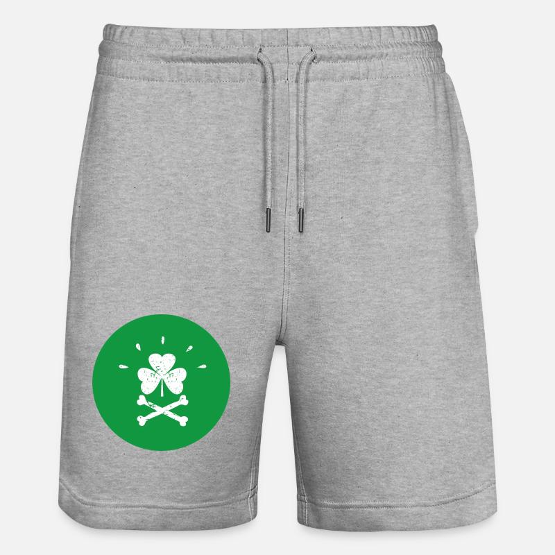 Joyeuse Roger Shamrock Saint-Patrick - Short de jogging bio TRAINER Stanley/Stella unisexe - gris chiné