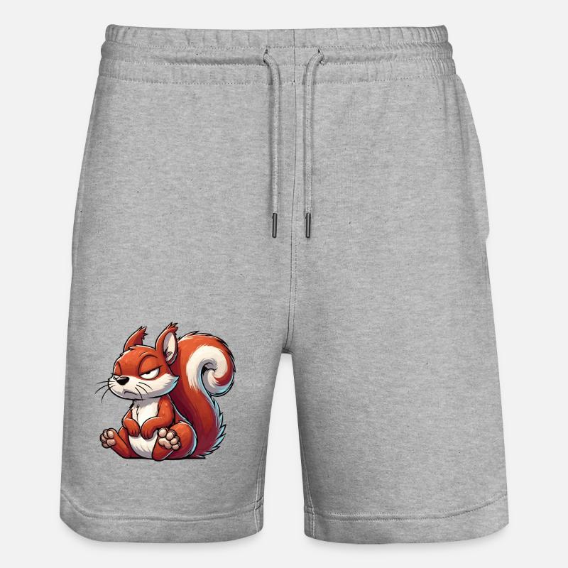 Eichhörnchen Eichhorn Eichhörnchenliebhaber Nager - Stanley/Stella Unisex Bio Joggingshorts Trainer  - Grau meliert