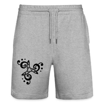 Musikalische Note in Triskelion - Stanley/Stella Unisex Bio Joggingshorts Trainer  - Grau meliert - Vorne - Nik (191cm) & Marisol (170cm)