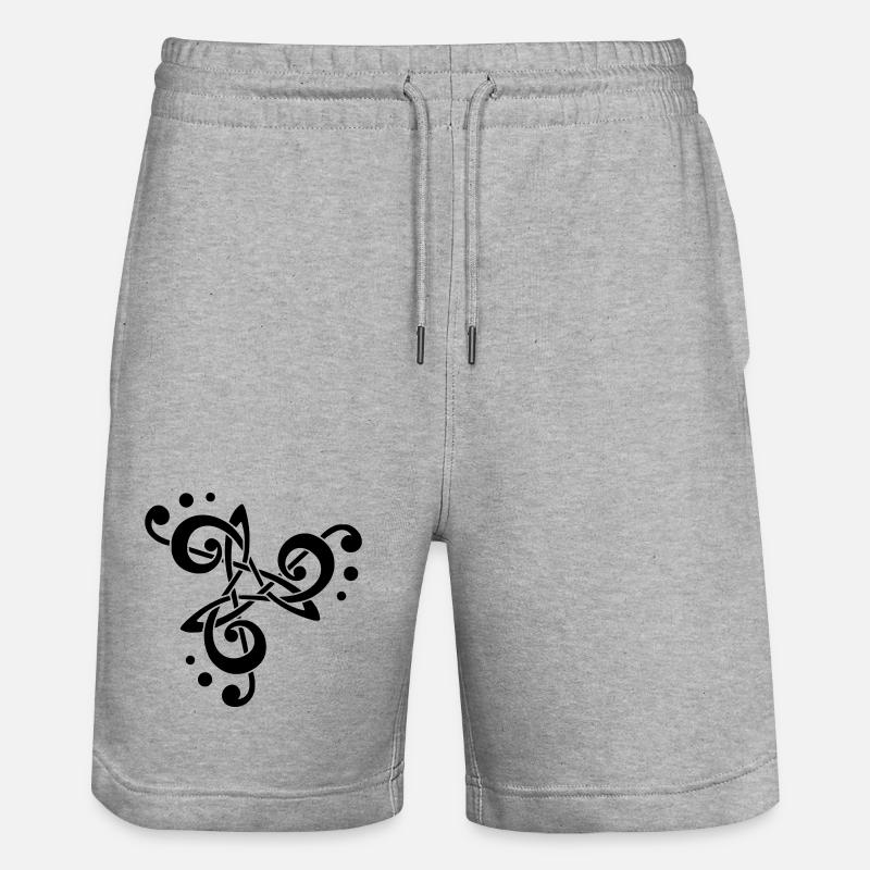 note de musique en triskèle  - Short de jogging bio TRAINER Stanley/Stella unisexe - gris chiné