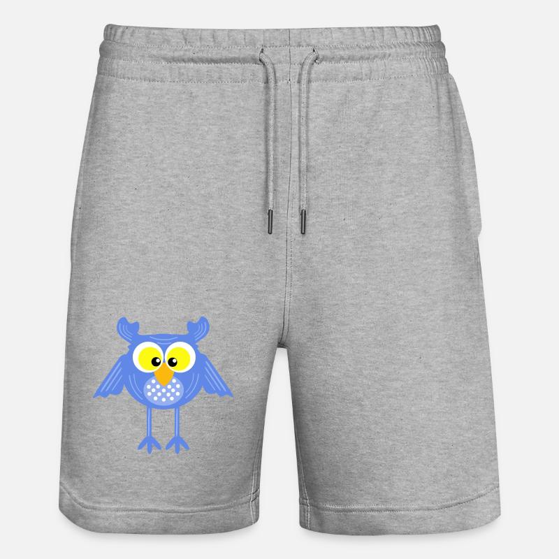 La chouette bleue aux points - Short de jogging bio TRAINER Stanley/Stella unisexe - gris chiné