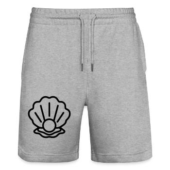 huître - Short de jogging bio TRAINER Stanley/Stella unisexe - gris chiné - Devant - Nik (191cm) & Marisol (170cm)