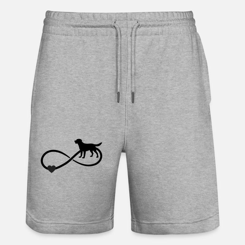 Labrador Unendlichkeitszeichen  - Stanley/Stella Unisex Bio Joggingshorts Trainer  - Grau meliert
