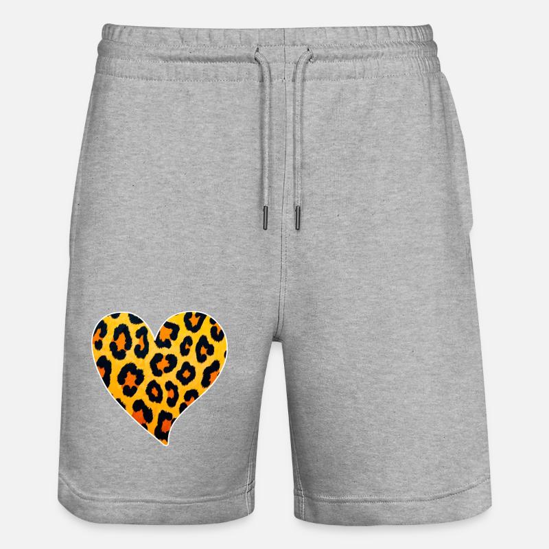 Leopard Heart Pattern: Wild Temperament - Stanley/Stella Trainer Unisex Organic Jogging Shorts - heather grey