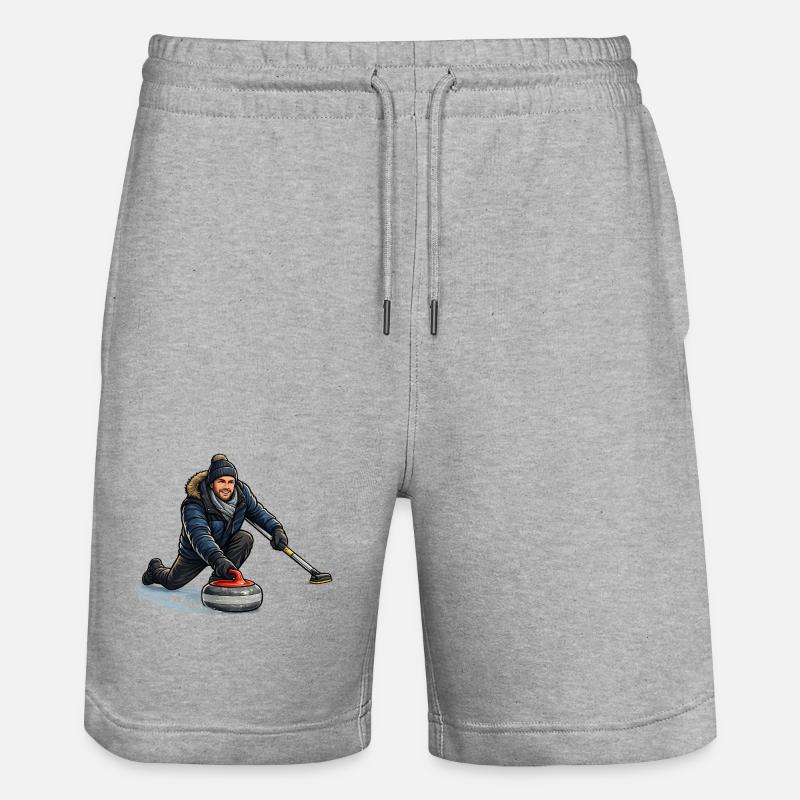 Curlingheld im Eiswind - Stanley/Stella Trainer Unisex Organic Jogging Shorts - heather grey