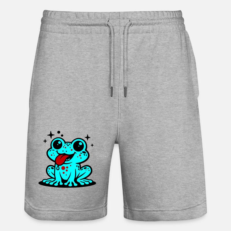 Toad Comic Frog - Stanley/Stella Trainer Unisex Organic Jogging Shorts - heather grey