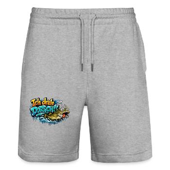 Je photographie des poissons graffitis de morue - Short de jogging bio TRAINER Stanley/Stella unisexe - gris chiné - Devant - Nik (191cm) & Marisol (170cm)