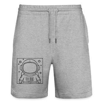 Silhouette de l’étoile de la combinaison d’astronaute - Short de jogging bio TRAINER Stanley/Stella unisexe - gris chiné - Devant - Nik (191cm) & Marisol (170cm)