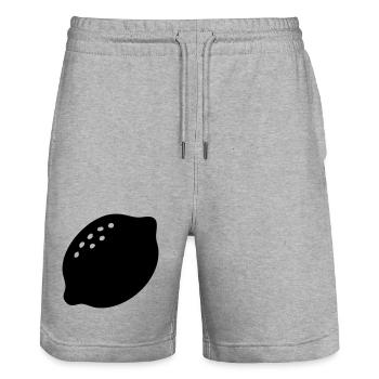 Silhouette citron – Design agrume frais - Short de jogging bio TRAINER Stanley/Stella unisexe - gris chiné - Devant - Nik (191cm) & Marisol (170cm)