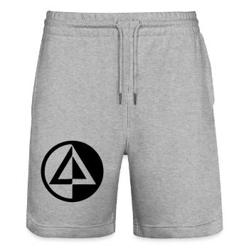 SIMPLE LIFE - Stanley/Stella Trainer Unisex Organic Jogging Shorts - heather grey - Front - Nik (191cm) & Marisol (170cm)