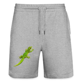 Gecko klettert 1 - Stanley/Stella Unisex Bio Joggingshorts Trainer  - Grau meliert - Vorne - Nik (191cm) & Marisol (170cm)