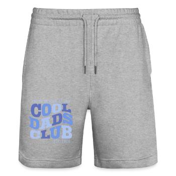Cool Dads Club - Papa Vatertag Geschenk - Stanley/Stella Unisex Bio Joggingshorts Trainer  - Grau meliert - Vorne - Nik (191cm) & Marisol (170cm)