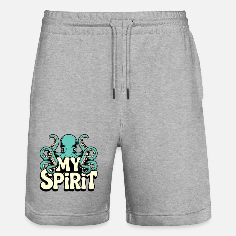 Mon design de pieuvre spirituelle - Short de jogging bio TRAINER Stanley/Stella unisexe - gris chiné