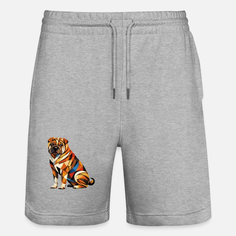 Shar pei Geometric - Short de jogging bio TRAINER Stanley/Stella unisexe - gris chiné