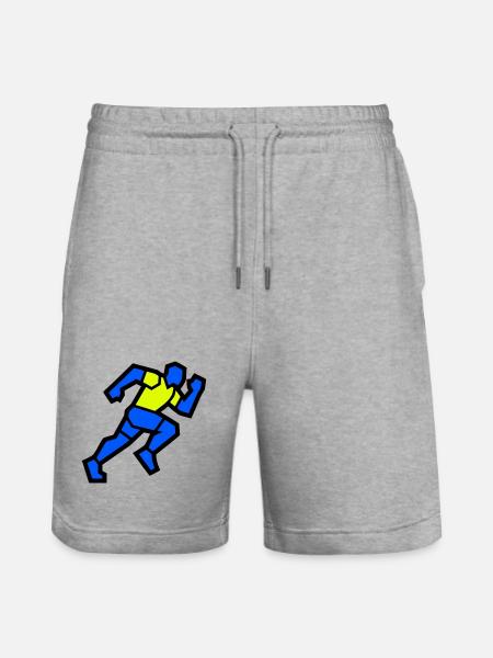 Fast Polygon Runner Marathon Team - Stanley/Stella Trainer Unisex Organic Jogging Shorts - heather grey