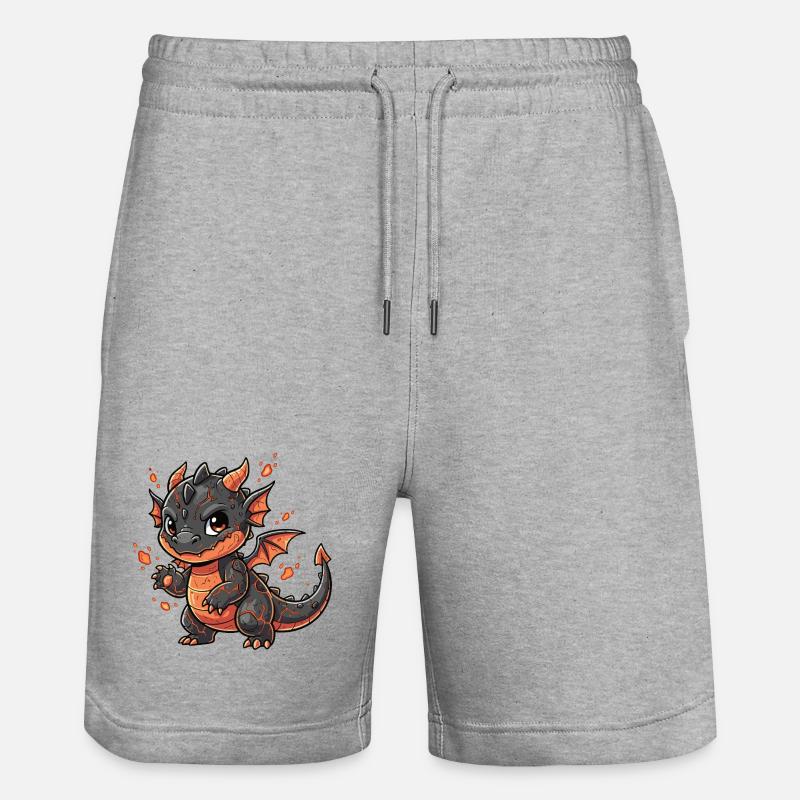 Héroïne câlin du Dragon de Lave - Short de jogging bio TRAINER Stanley/Stella unisexe - gris chiné
