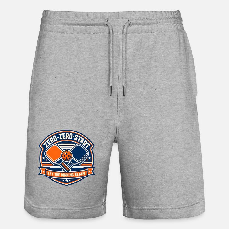 Zero-Zero-Start Drinking Badge - Stanley/Stella Trainer Unisex Organic Jogging Shorts - heather grey