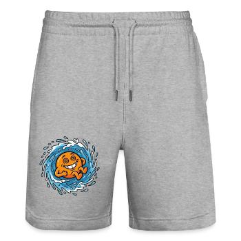 Vacances à la piscine à l’ambiance orange Orange Summer Vacation Ladies - Short de jogging bio TRAINER Stanley/Stella unisexe - gris chiné - Devant - Nik (191cm) & Marisol (170cm)