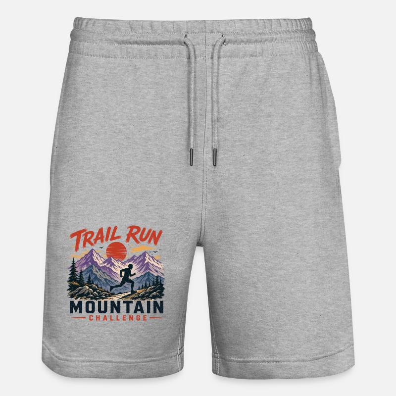 Trail Run - Mountain Challenge - Stanley/Stella Trainer Unisex Organic Jogging Shorts - heather grey
