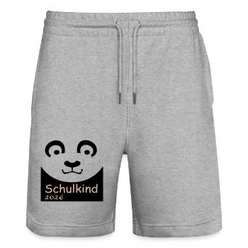 Schulkind 2026 - Stanley/Stella Unisex Bio Joggingshorts Trainer  - Grau meliert - Vorne - Nik (191cm) & Marisol (170cm)