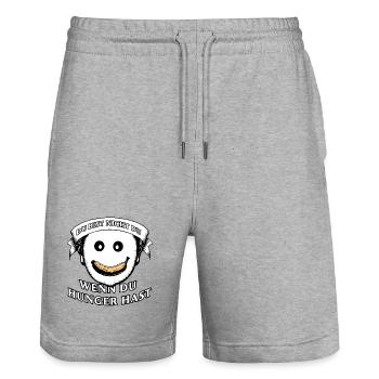 Du bist nicht du, wenn du Hunger hast - Stanley/Stella Unisex Bio Joggingshorts Trainer  - Grau meliert - Vorne - Nik (191cm) & Marisol (170cm)