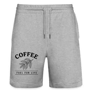 Carburant de café pour la vie – Kaffee Design - Short de jogging bio TRAINER Stanley/Stella unisexe - gris chiné - Devant - Nik (191cm) & Marisol (170cm)