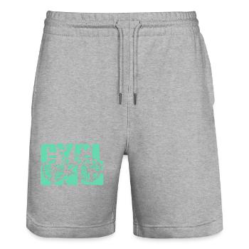 Explore the Outdoors Two Wheel Adventure Quote - Stanley/Stella Unisex Bio Joggingshorts Trainer  - Grau meliert - Vorne - Nik (191cm) & Marisol (170cm)