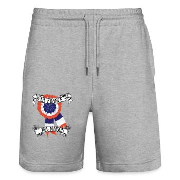 La France ma maison - Short de jogging bio TRAINER Stanley/Stella unisexe - gris chiné - Devant - Nik (191cm) & Marisol (170cm)