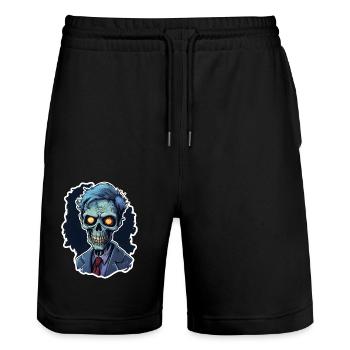 Halloween Zombie - Stanley/Stella Unisex Bio Joggingshorts Trainer  - Schwarz - Vorne - Nik (191cm) & Marisol (170cm)