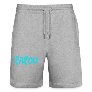 DAD. FATHER'S DAY. HAPPY FATHER'S DAY. HAPPY BIRTHDAY. - Stanley/Stella Trainer Unisex Organic Jogging Shorts - heather grey - Front - Nik (191cm) & Marisol (170cm)