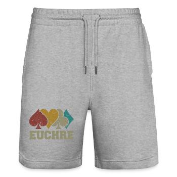 Euchre Vintage Euchre Card Board Game - Short de jogging bio TRAINER Stanley/Stella unisexe - gris chiné - Devant - Nik (191cm) & Marisol (170cm)