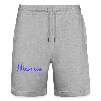 MAMIE. MAMAN. FÊTE DES MÈRES. BONNE FÊTE MAMIE - Short de jogging bio TRAINER Stanley/Stella unisexe - gris chiné - Devant - Nik (191cm) & Marisol (170cm)