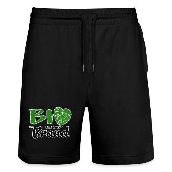 Bio is my Brand - Stanley/Stella Trainer Unisex Organic Jogging Shorts - black - Front - Nik (191cm) & Marisol (170cm)