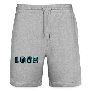 LOVE. MOM. MOTHER'S DAY. HAPPY MOTHER'S DAY - Stanley/Stella Trainer Unisex Organic Jogging Shorts - heather grey - Front - Nik (191cm) & Marisol (170cm)