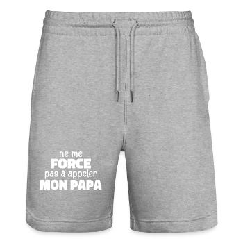 Zwinge mich nicht, meinen Papa anzurufen - Stanley/Stella Unisex Bio Joggingshorts Trainer  - Grau meliert - Vorne - Nik (191cm) & Marisol (170cm)