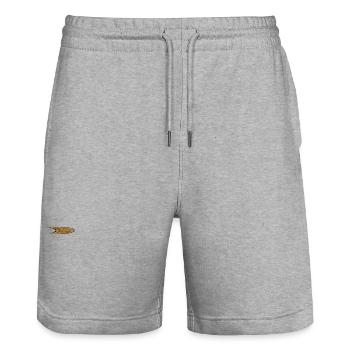 BÖSER JUNGE - Stanley/Stella Unisex Bio Joggingshorts Trainer  - Grau meliert - Vorne - Nik (191cm) & Marisol (170cm)